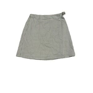 John‎ GALT Mini Skirt Adjustable Plaid Wrap Skirt Green White Buckle Y2K Preppy